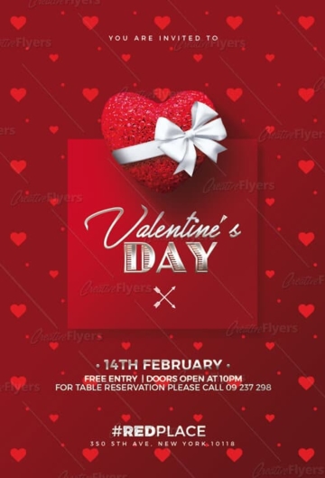 Red Valentine's day Invitation