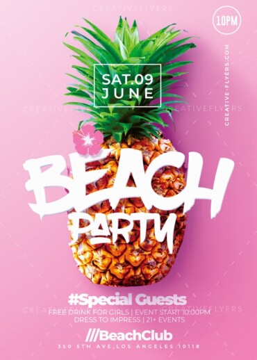 Beach Party flyer template