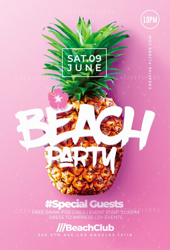 Beach Party flyer template
