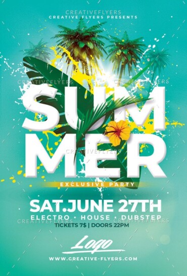 Summer flyer template