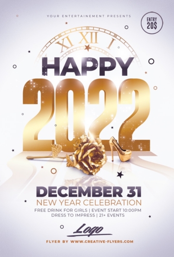New Year Flyer Template Psd
