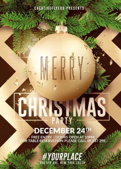 Realistic flyer for Christmas