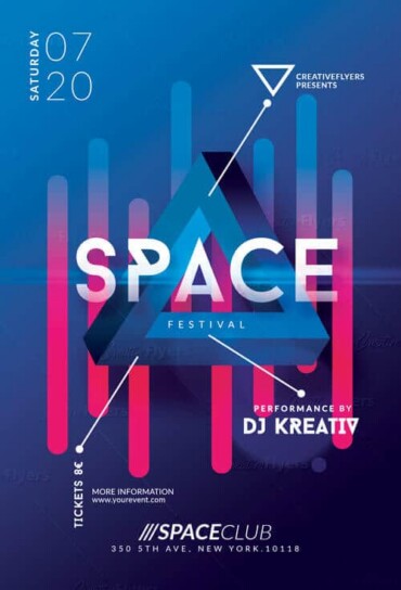 Space Festival Flyer Psd Templates