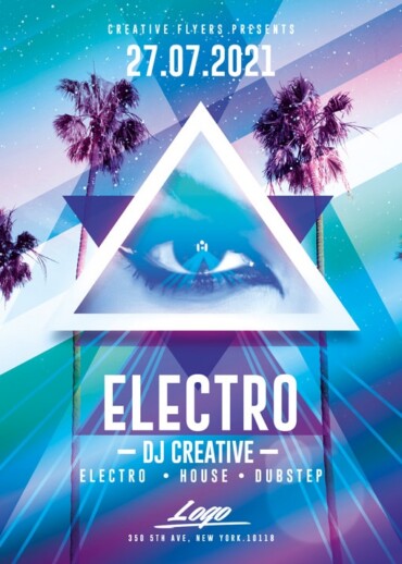 Electro Party Flyer Psd