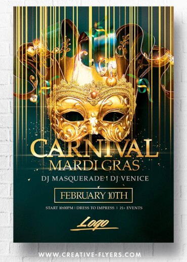 Mardi Gras flyer template