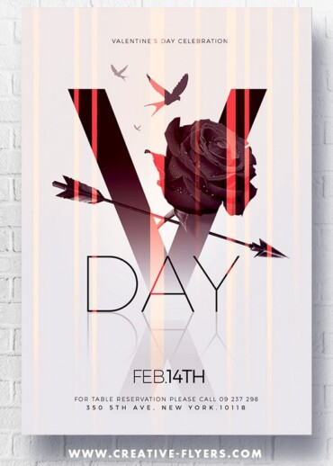 Minimalist Valentines Day flyer