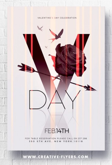 Minimalist Valentines Day flyer
