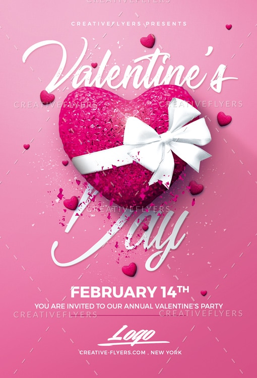 Pink Valentine's Day flyer