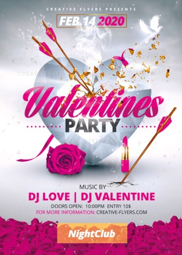 Pink & black Valentines Day flyer