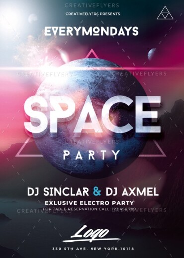 Space Party Flyer Template