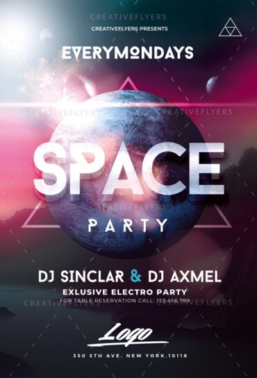 Space Party Flyer Template