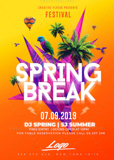 Spring Break Party Flyer design