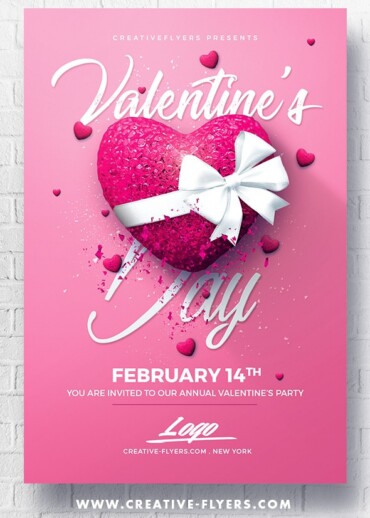Pink Valentine's Day flyer