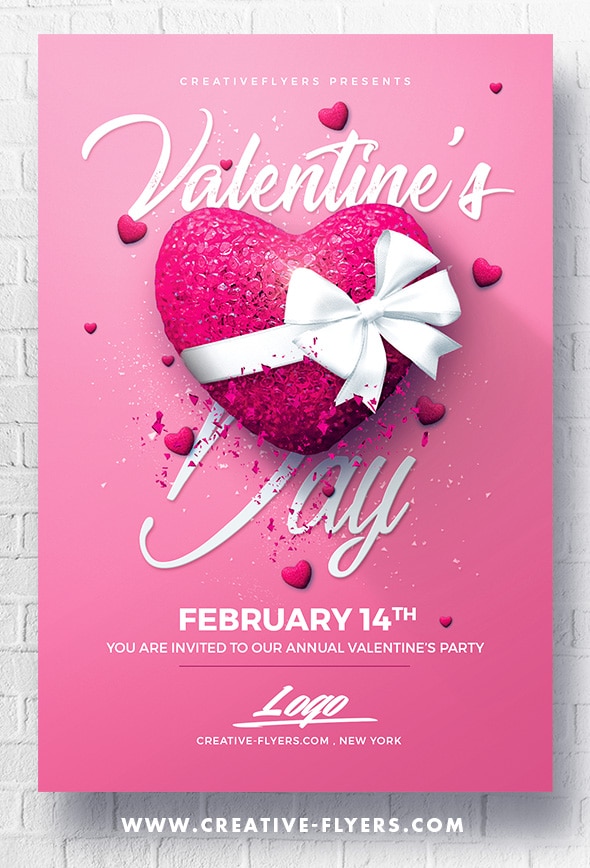 Pink Valentine's Day flyer