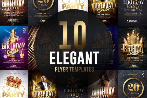 Elegant-Flyer Elegant Birthday flyer Templates