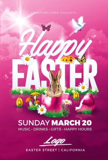 Happy Easter Flyer Psd