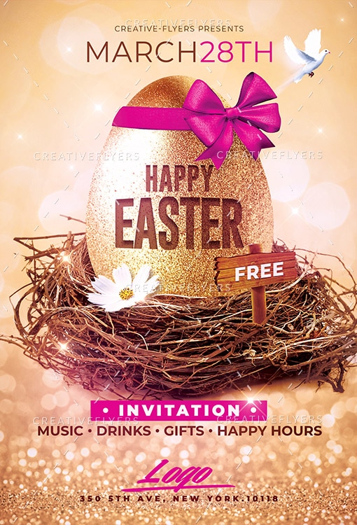 Happy Easter Flyer Invitation.