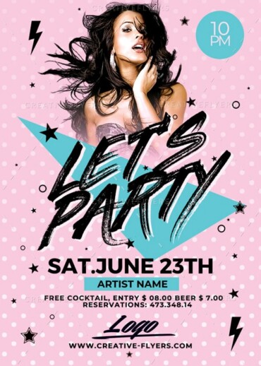 Let's Party Flyer Template PSD