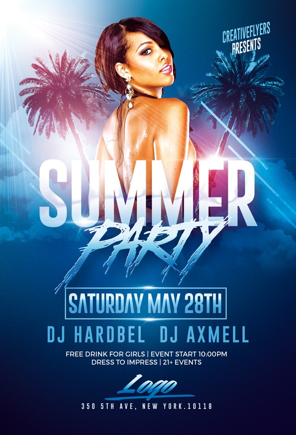 Summer Party Flyer Psd
