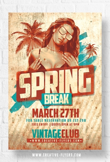 Spring Break Vintage Flyer