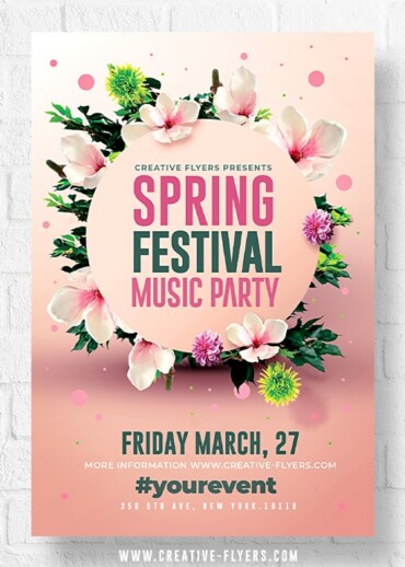 Spring festival flyer template