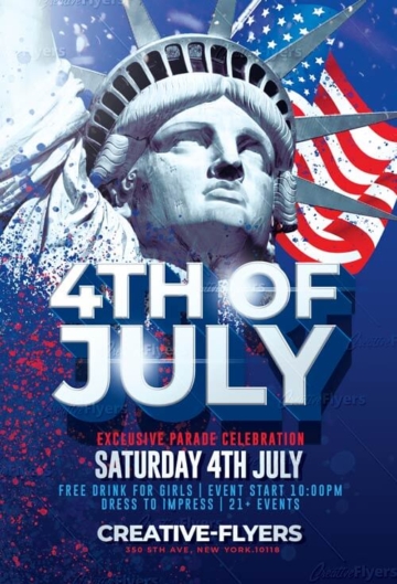 4th of july Psd Flyer