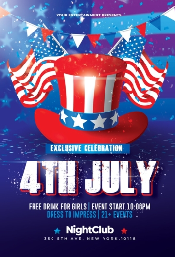 4th of July Flyer for Photoshop