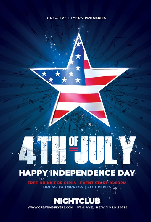 4th of july Flyer Psd Template