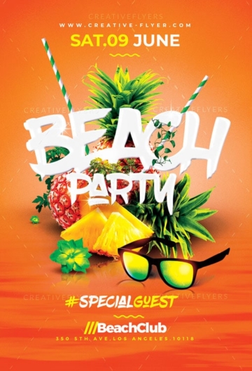 Beach Party flyer Psd