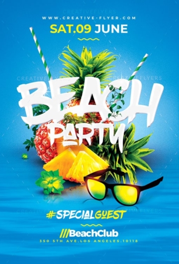 Beach Party flyer Psd