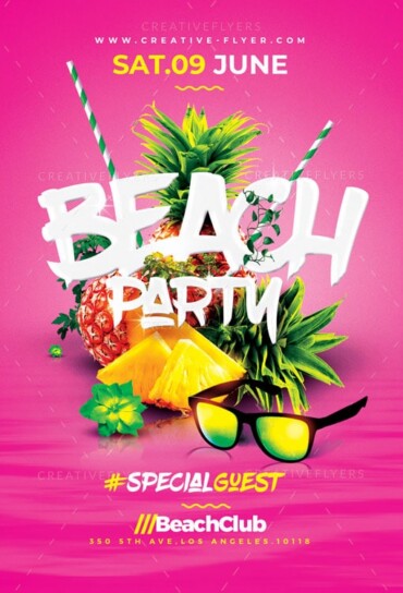 Beach Party flyer Psd
