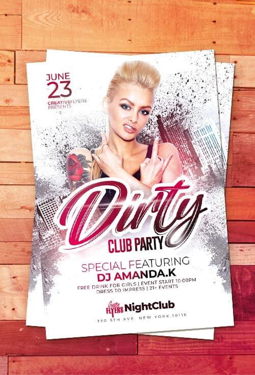 Download Dirty Club Party Flyer Psd CreativeFlyers
