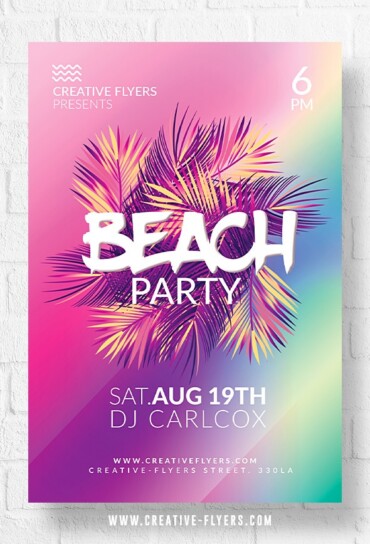 Beach party flyer template