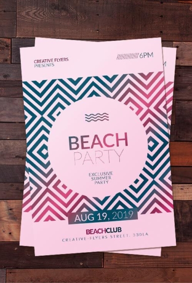 Beach party invitation Psd