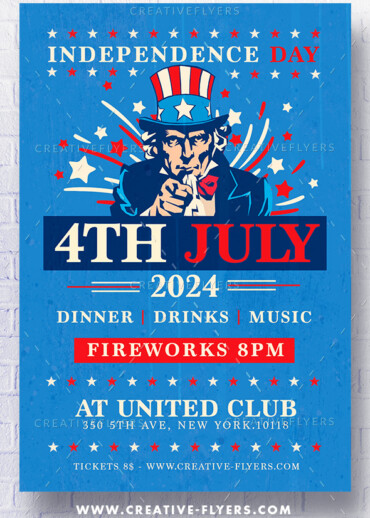4th of July Invitation Psd