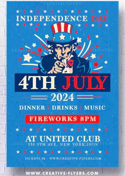 4th of July Invitation Psd
