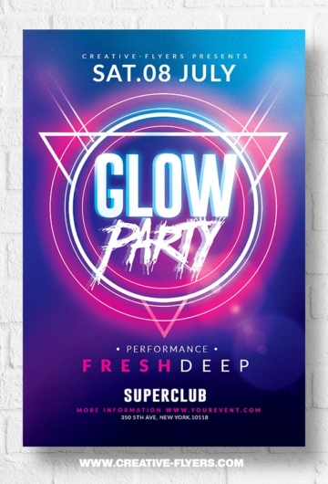 Glow Party Flyer template