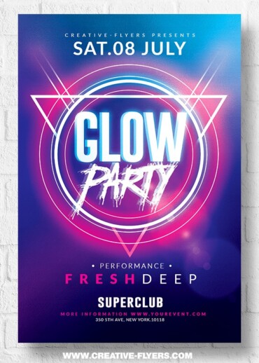 Glow Party Flyer template