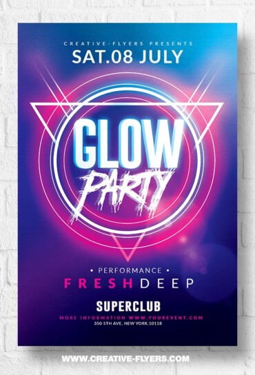 Glow Party Flyer template