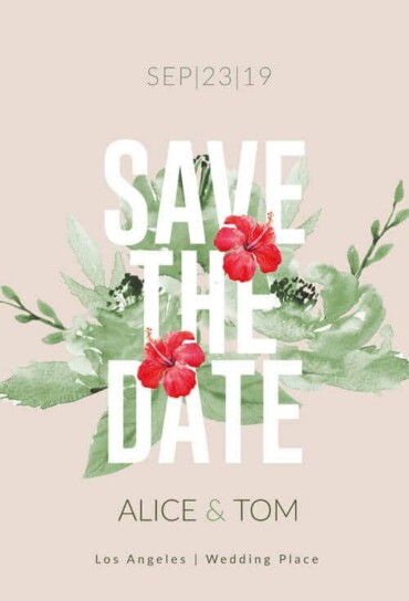 Floral Save the Date Card