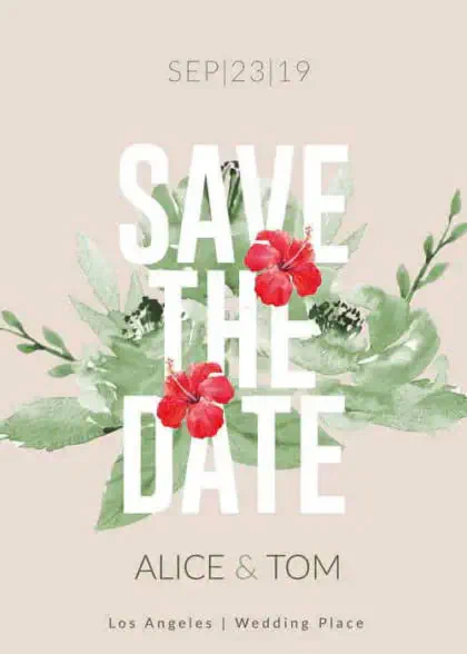 Floral Save the Date Card