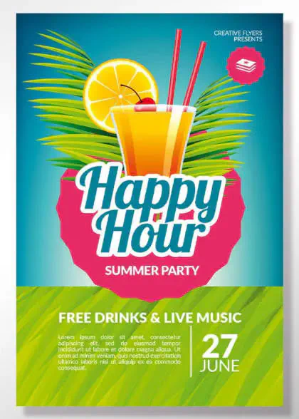 Happy hour flyer template
