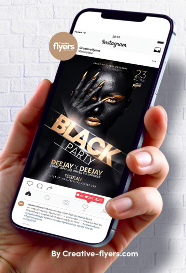 Luxury Black Party Flyer (3) Glamorous Night Digital Flyer