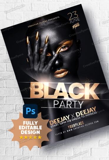 Luxury Black Party Flyer (6) Glamorous Night Digital Flyer