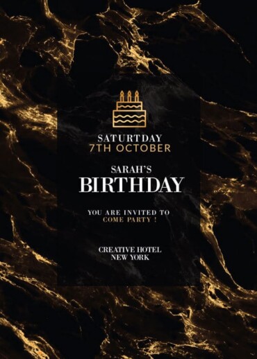 Marble Birthday Invitations