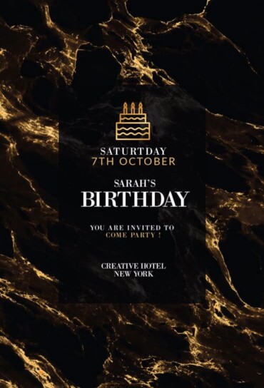 Marble Birthday Invitations