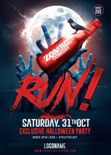 zombie Halloween flyer