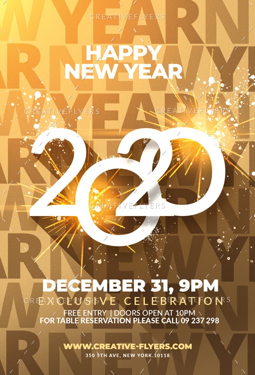 Happy New Year Flyer Template PSD Creative Flyers