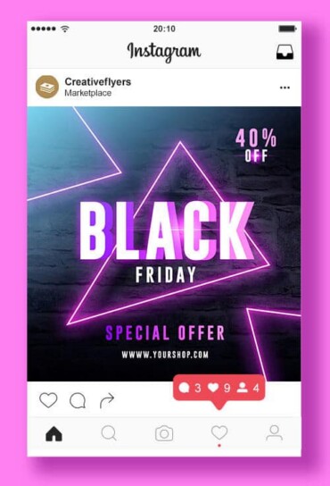 Black Friday neon light banner