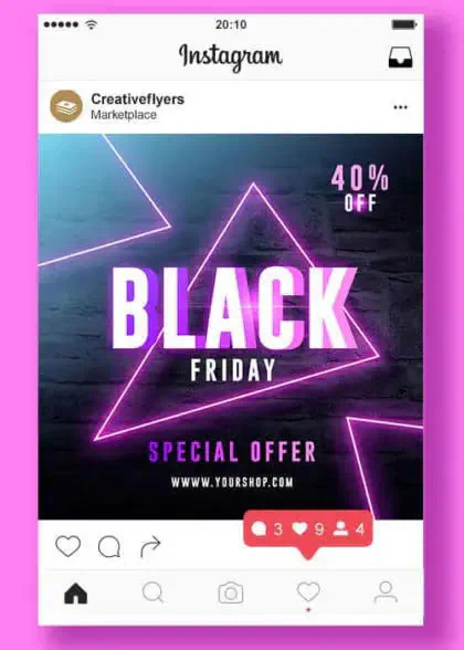 Black Friday neon light banner